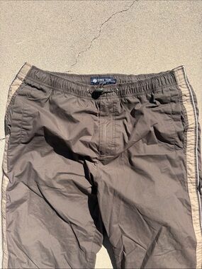 Hang Ten Olive Green Casual Track Pants with Side Stripe, warm cotton inlining
